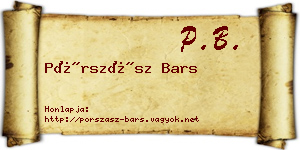 Pórszász Bars névjegykártya